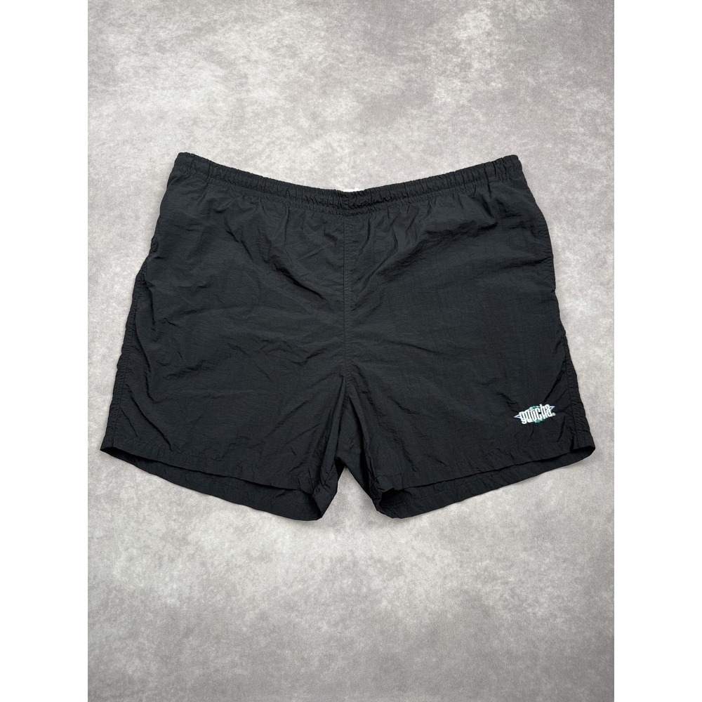 Gotcha Swim Shorts Mens‎ Large Black Nylon Elastic Drawstring Surf Trunks Pocket